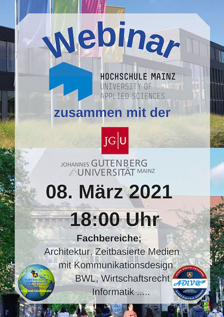 Hochschule Mainz ve Johannes Gutenberg Universität Mainz Webinar